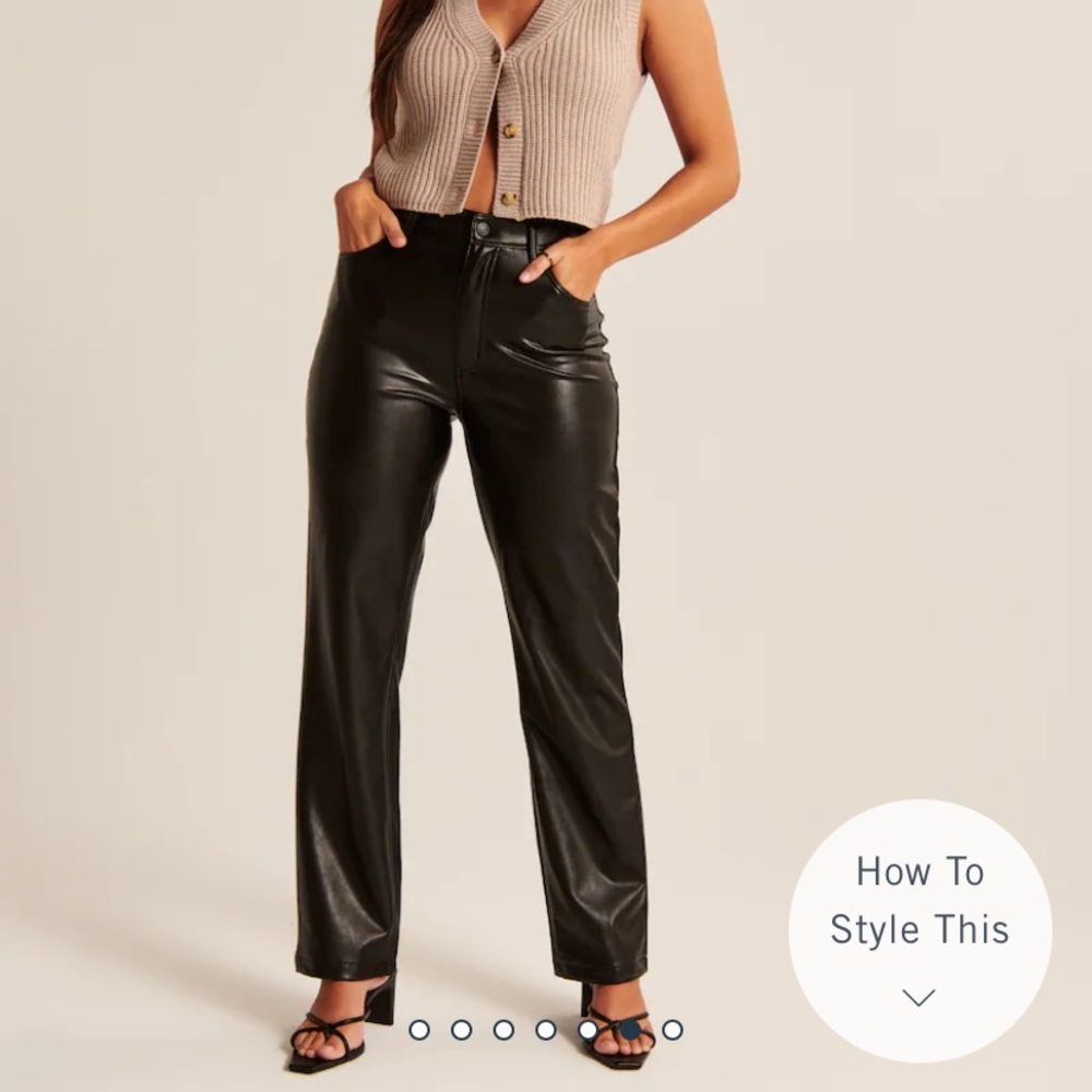 Abercrombie Curve Love Leather Vegan Pants